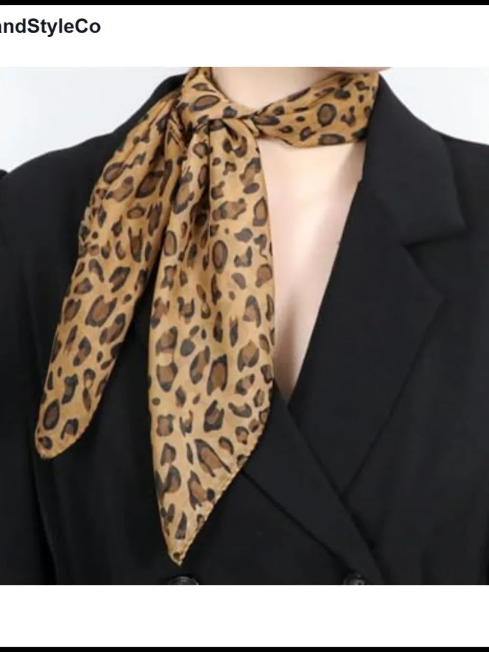Chiffon Leopard Print Square Scarf Lightweight Multi-Use Bandana